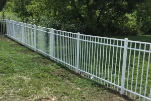Saint Francis Chain Link Fence aluminum white 300x200